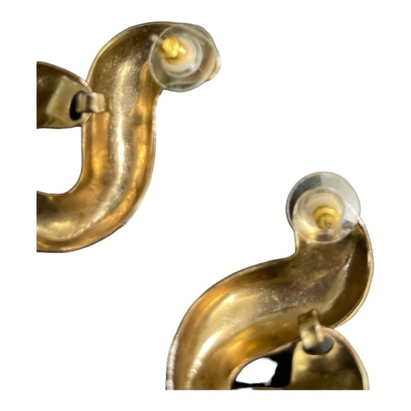 Gold Earrings Pierced Steampunk Paco
Designs New Old Stock 1980's - Picture 5 of 9